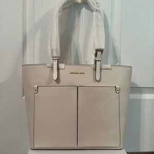 NWT Michael Kors Jet Set Travel Medium Double Pocket Tote Shoulder Bag Primrose